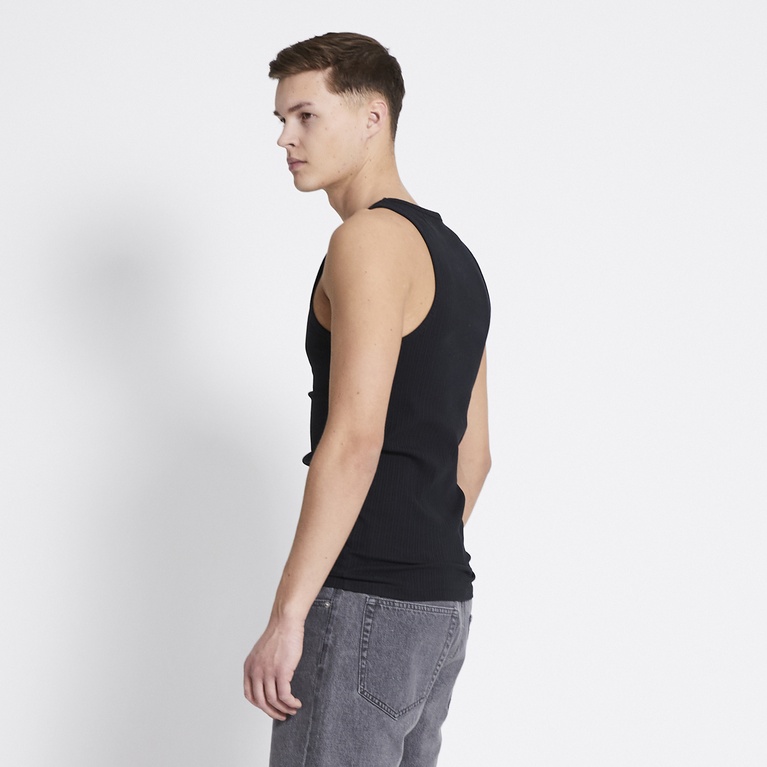 Ribbed tank top "Worm" Black